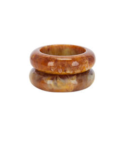 8 Other Reasons - Women's Glossy Resin Bangle Bracelet Set Brown