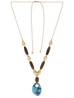 8 Other Reasons - Women's Adjustable Beaded Cord Necklace Turquoise