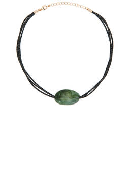 8 Other Reasons - Women's Rope Acrylic Stone Pendant Necklace Olive
