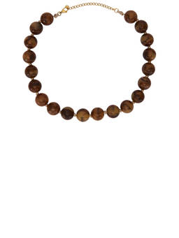 8 Other Reasons - Amber Stone Women's Beaded Necklace Brown