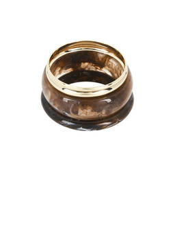 8 Other Reasons - Women's Glossy Stackable Acrylic & Metal Bangle Bracelet Gold