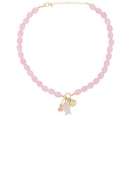 8 Other Reasons - Women's Beaded Pendant Necklace Pink