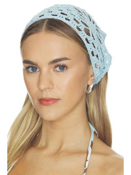 Casa Clara - Crochet Women's Adjustable Tie Head Scarf Blue