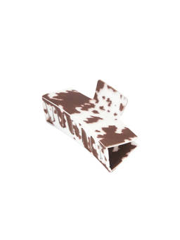 Casa Clara - Cow Print Women's Hinge Closure Claw Clip Brown