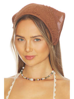 DEVON WINDSOR - Crochet Women's Tie-Up Triangle Bandana Head Scarf Almond