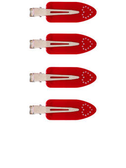 Emi Jay - Biodegradable Acetate Women's Crystal Accent Hair Clip Set Red