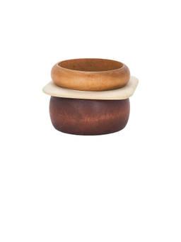 Epifene - Multi Colored Women's Multi-Sized Wooden Bangles Set Multi-Color