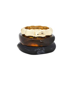 Epifene - Resin & Gold Women's Statement Multi-Size Bangle Bracelets Multi-Color