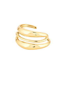 Epifene - Abstract Women's Statement Open Cuff Bracelet Gold