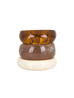 Epifene - Chunky Women's Slip-On Acetate Bangle Set Multi-Color