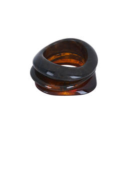 Epifene - Women's Statement Acrylic Bangle Set Brown