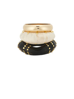 Epifene - Women's Studded Slip-On Bangle Bracelet Set Multi-Color
