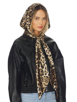 Eugenia Kim - Satin Animal Print Women's Adjustable Tie Head Scarf Beige