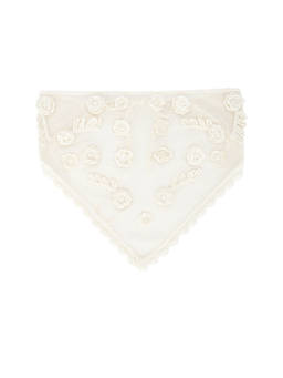 For Love & Lemons - Floral Crochet Women's Self-Tie Head Scarf White