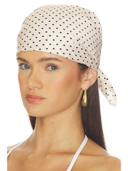 Frankies Bikinis - Just Married Women's Self-Tie Cotton Head Scarf Off White