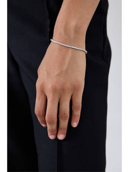 Heaven Mayhem - Lab Grown Women's Crystal Embellished Tennis Bracelet Silver