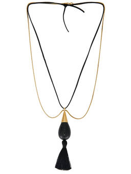 Heaven Mayhem - Women's Tassel Pendant Necklace Black