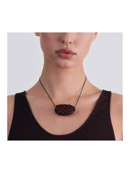 Heaven Mayhem - Julia Wood Women's Adjustable Cord Pendant Necklace Black
