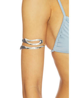 Jenny Bird - Egret Women's Adjustable Slip-On Upper Arm Cuff Silver