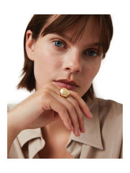 Jenny Bird - Polished Women's Lightweight Sculptural Statement Ring Gold
