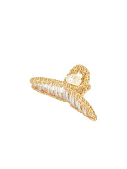 Lele Sadoughi - Raffia Shell Women's Faux Pearl Spring Claw Clip Beige