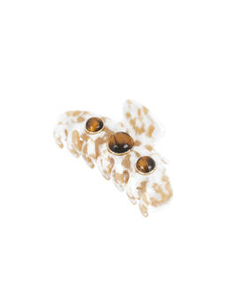 LELET NY - Stone Women's Gold-Tone Detail Claw Clip Light Tortoise