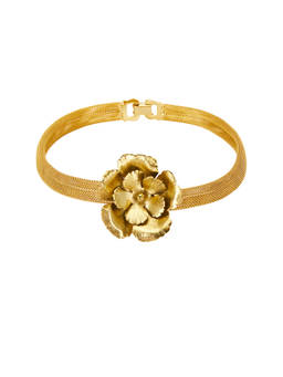LELET NY - Eden Mesh Women's Floral Choker Gold