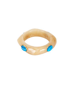 LELET NY - Rio Women's Hand-Swirled Resin Cuff Bracelet Turquoise