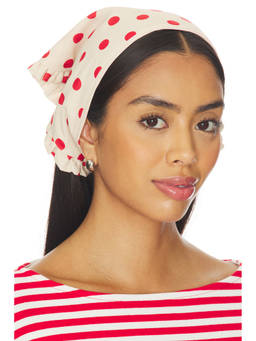 Lisa Says Gah - Polka Dot Women's Adjustable Tie Head Scarf Red