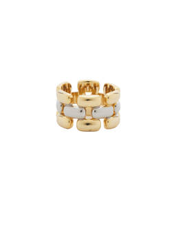 Luv AJ - Noir Link Women's Two-Tone Chunky Band Ring Gold