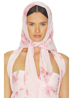 MAJORELLE - Floral Women's Self-Tie Square Head Scarf Pink
