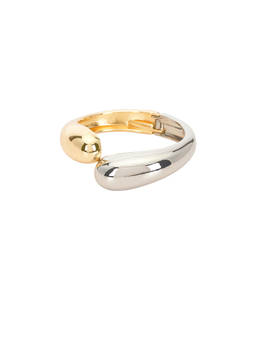 petit moments - Livorno Women's Hinged Mixed Metal Cuff Bracelet Metallic