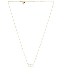 SHASHI - Double Solitaire Women's Dual Stone Prong Necklace Gold