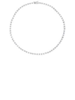 SHASHI - Oval Tennis Women's Crystal-Studded Necklace Silver