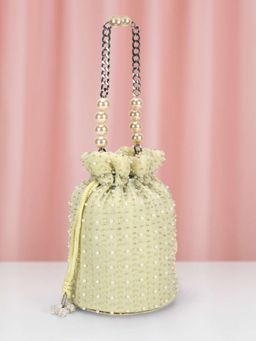 Mochi - Women Light-Green Embellished Potli Bag
