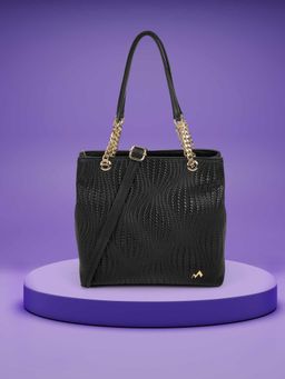 Metro - Women Black Handbag with Detachable Strap