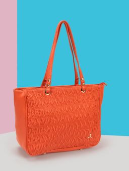 Mochi - Women Orange Textured Tote Bag