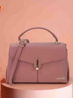 Metro - Women Pink Satchel Bag with Detachable Strap