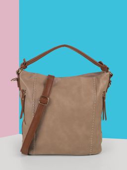 Mochi - Women Beige Soft Body Solid Shoulder Bag