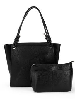 Mochi - Women Black Tote Bag with Pouch