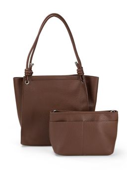 Mochi - Women Brown Tote Bag with Pouch