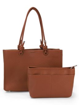 Mochi - Women Tan Tote Bag with Pouch
