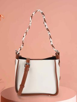 Metro - Women White Shoulder Bag with Detachable Strap