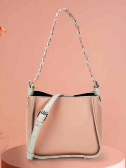 Metro - Women Peach Shoulder Bag with Detachable Strap