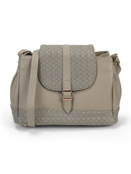Mochi - Women Grey Textured Sling Bag