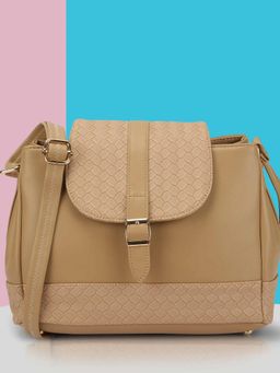 Mochi - Women Beige Textured Sling Bag