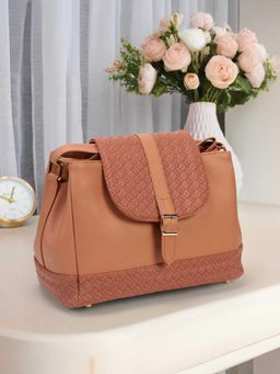 Mochi - Women Peach Textured Sling Bag