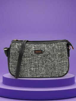 Mochi - Women Grey Fabric Soft Body Zipper Sling Bag