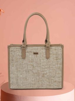 Mochi - Women Beige Textured Tote Bag