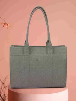 Metro - Women Grey Textured Tote Bag